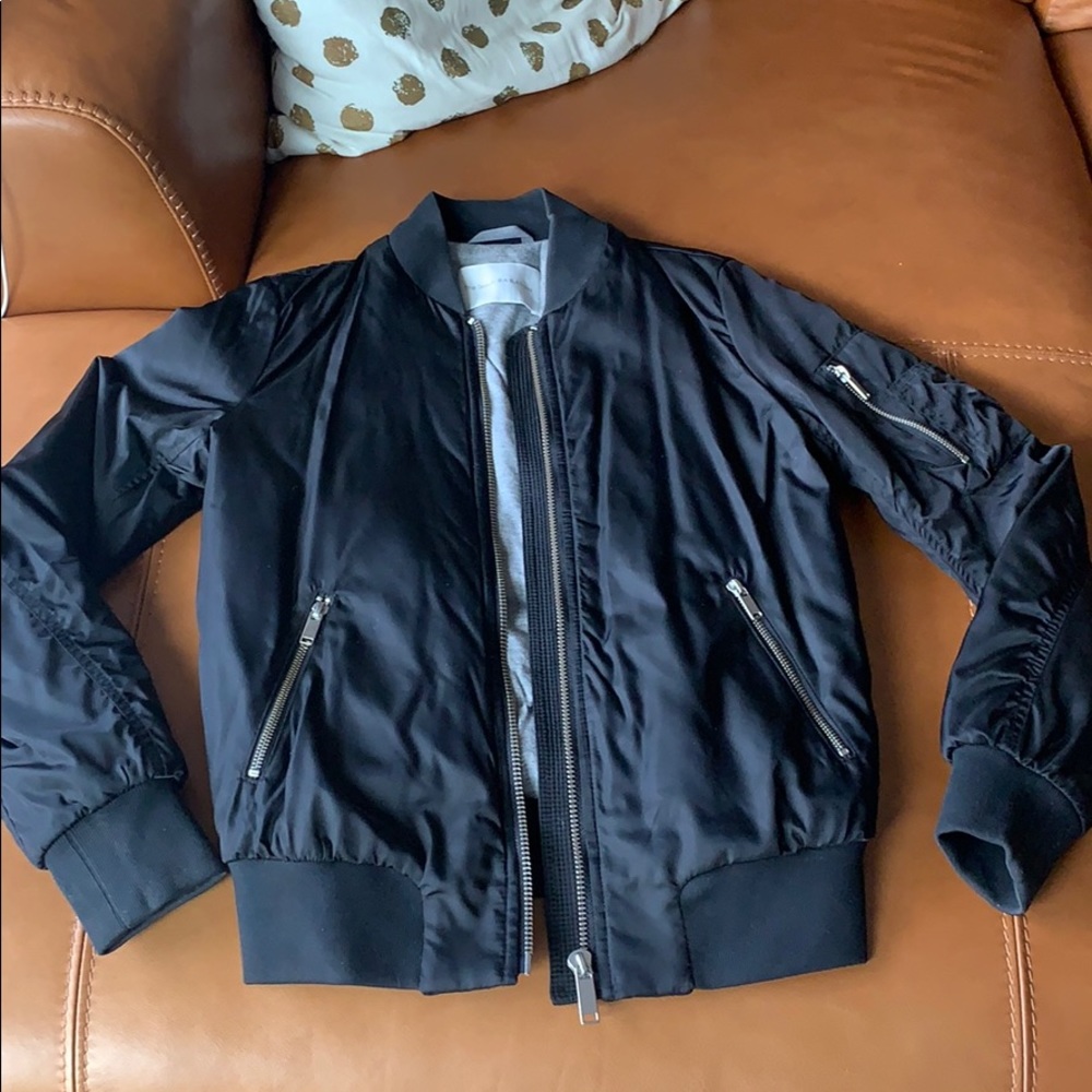 Shiny black Babaton bomber jacket XS